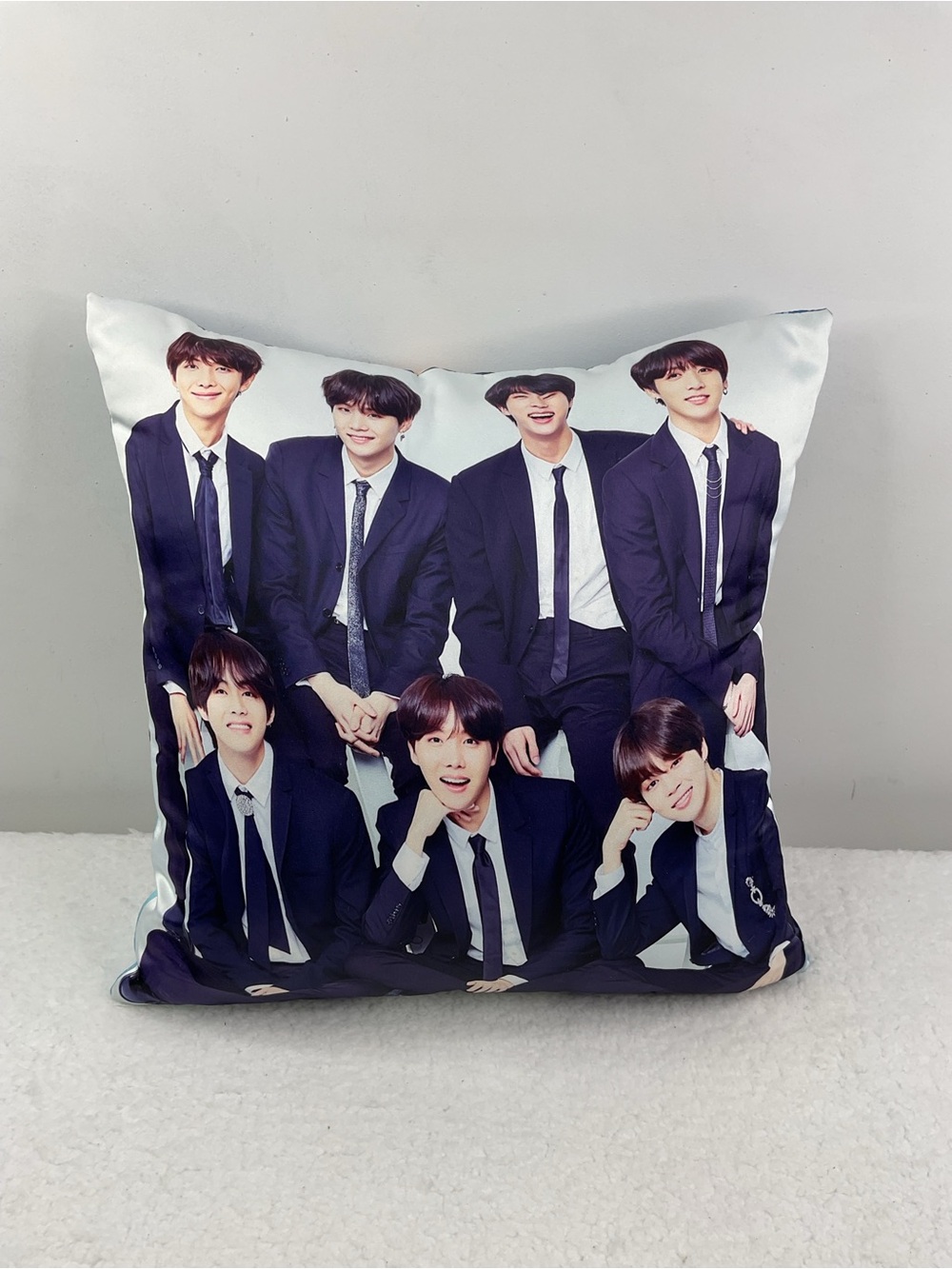 BTS Group Front and Back Photo Pillow